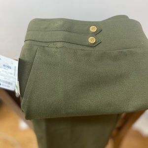 High rise army green dress pants size L